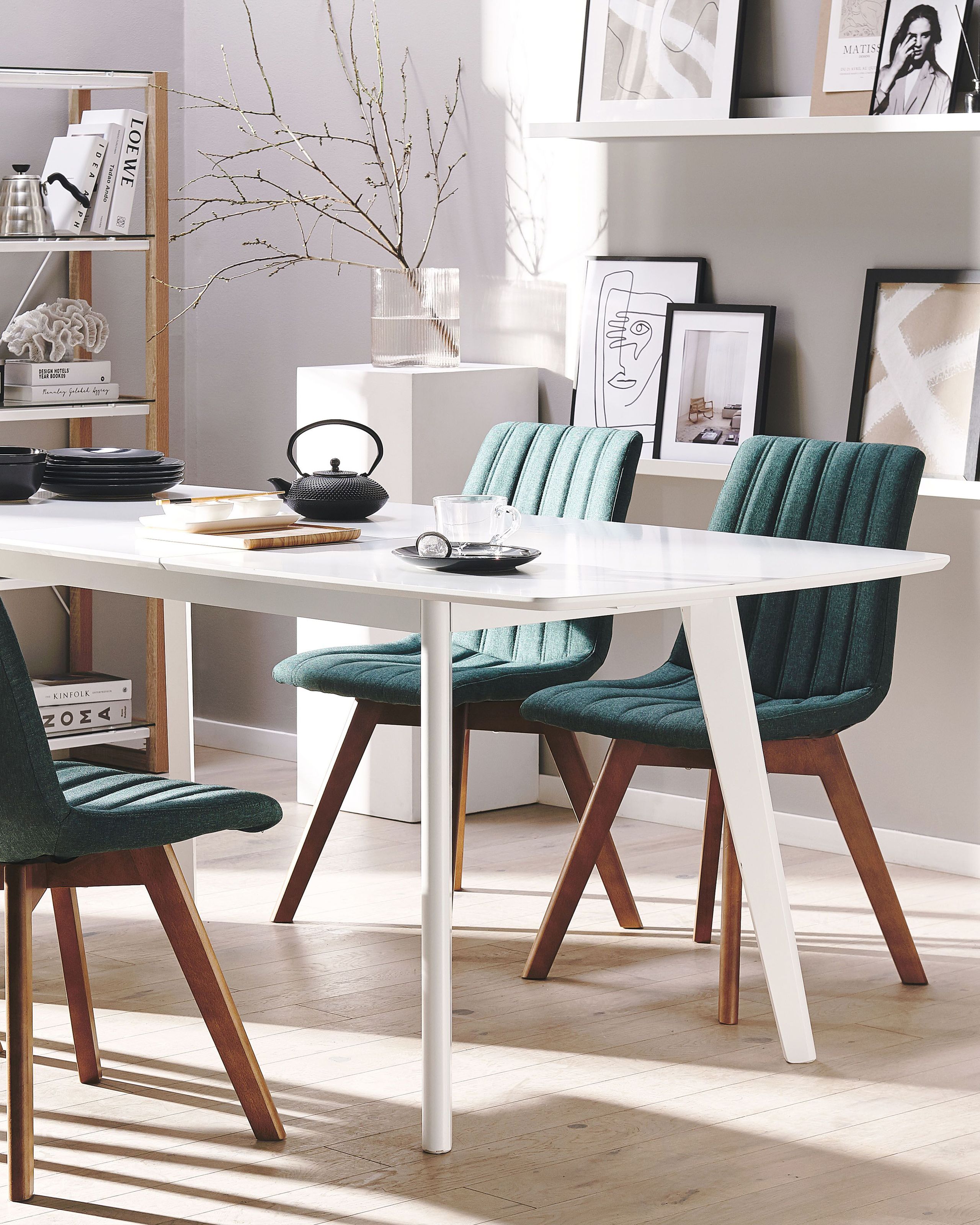 ZEBLAZE - Conjunto de 2 cadeiras de jantar verdes CALGARY Conjunto de 2 cadeiras de jantar verdes CALGARY