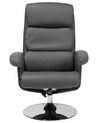  Faux Leather Recliner Chair with Footstool Grey LEGEND_698045