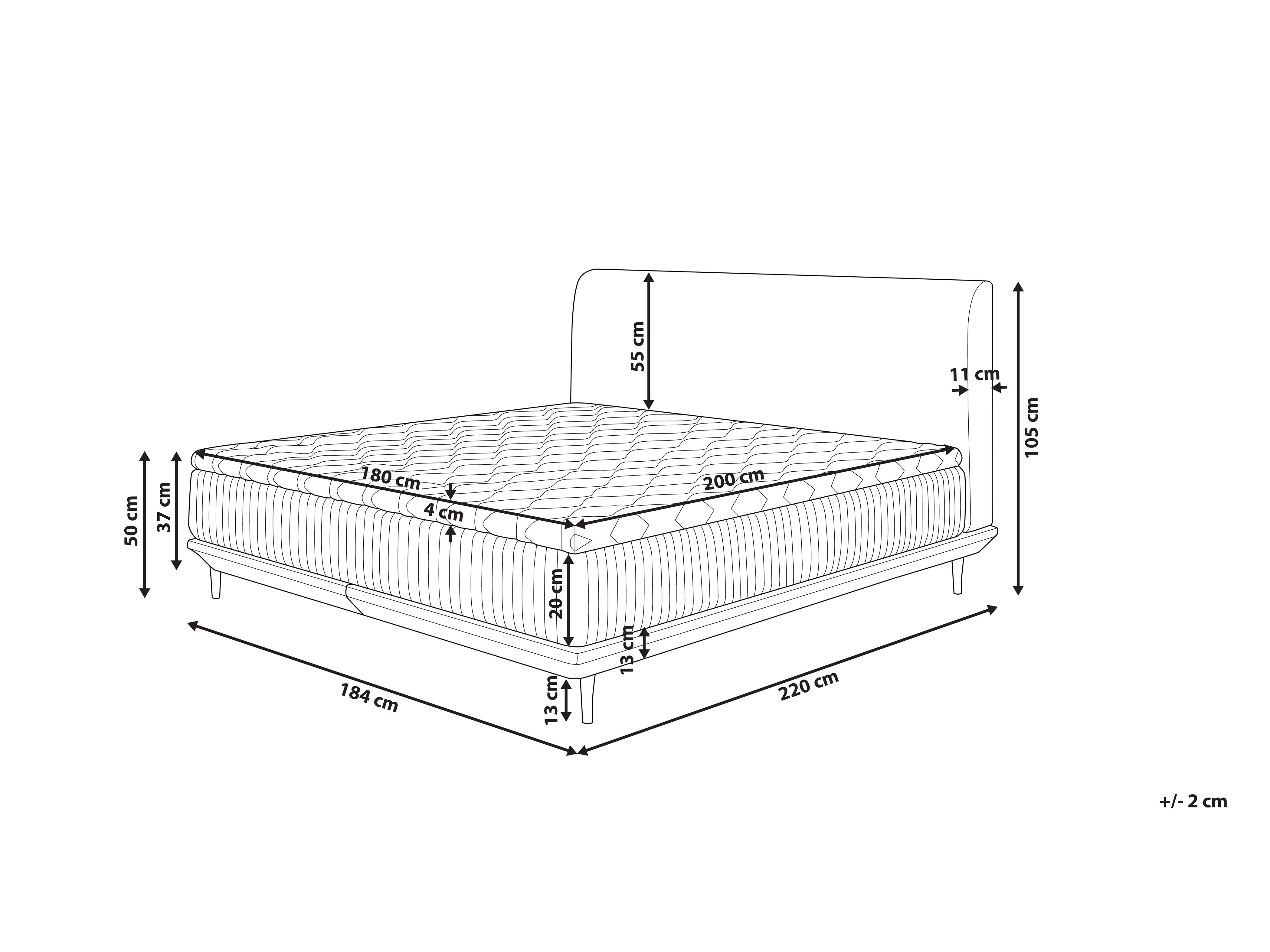 Fabric EU Super King Size Divan Bed Light Grey MADAME Beliani.co.uk