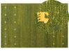 Alfombra gabbeh de lana verde/amarillo/beige 200 x 300 cm YULAFI_855762