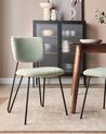 Set of 2 Boucle Dining Chairs Light Green NELKO_884728