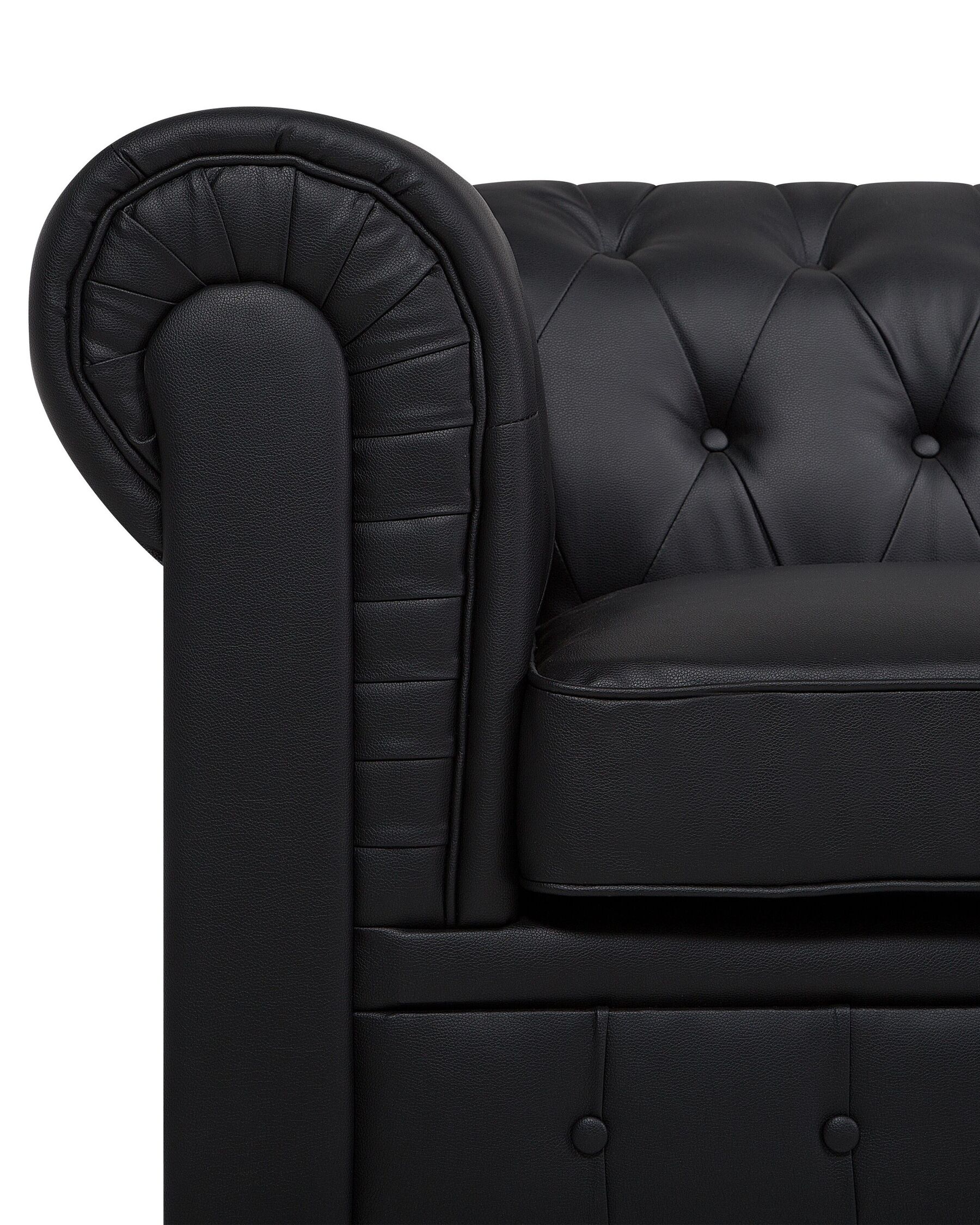 Beliani Poltrona in ecopelle marrone scuro con cuscino gambe in ferro nero