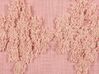 Coussin en coton rose avec pompons touffeté 45 x 45 cm TORENIA_838659