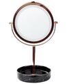 Espejo de maquillaje LED de metal/vidrio rosa dorado/negro ø 26 cm SAVOIE_848161