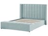 Velvet EU King Size Bed with Storage Bench Mint Green NOYERS_834661