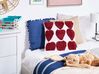 Set of 2 Tufted Cotton Cushions 45 x 45 cm White and Red MINGORA_911907