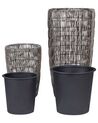 Conjunto de 2 vasos para plantas em rattan castanho CHELONE_914501