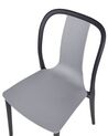 Set of 4 Garden Chairs Grey and Black SPEZIA_901884