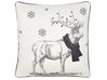 Set of 2 Cushions Reindeer Motif 45 x 45 cm Black and White SVEN_814106