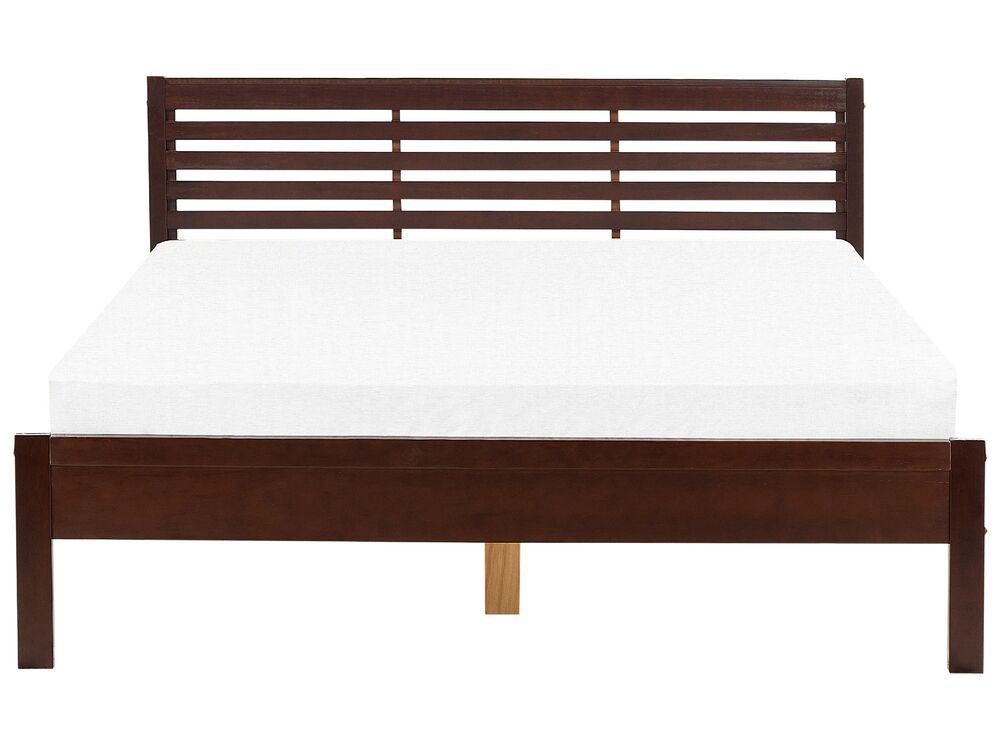 Bed hout donkerbruin 160 x 200 cm CARNAC Gratis Levering