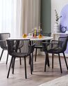 Set of 4 Plastic Dining Chairs Black PESARO_825428