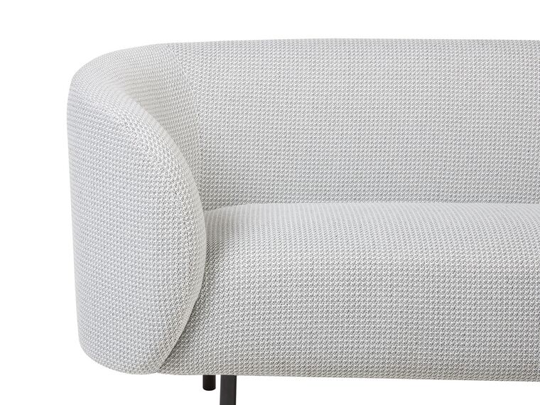Canapé 2 Places Tissu Beige Pieds Noirs Dossier et Accoudoirs Unis Loen