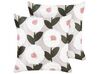 Set of 2 Tufted Cotton Cushions Floral Pattern 45 x 45 cm Pink KUNRI_910467