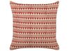 Cotton Cushion Geometric Pattern 45 x 45 cm Red and Beige DEGLUPTA_839157