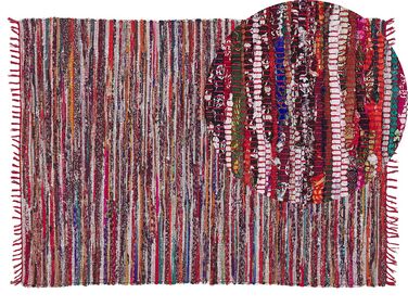Tappeto multicolore in cotone con fronde 140 x 200 cm DANCA