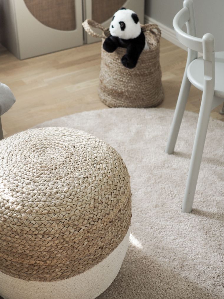 Jute Pouffe White DALAMA Beliani.co.uk