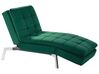 Chaise longue regolabile in velluto verde smeraldo LOIRET_776176