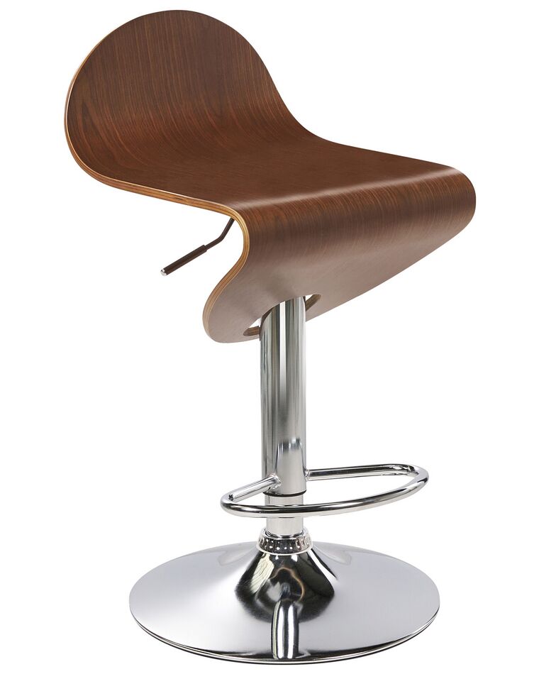 Set of 2 Swivel Bar Stools Dark Brown LIVERPOOL Beliani.co.uk