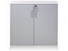 Petite armoire à 2 portes gris et blanc 80 cm ZEHNA_885451