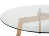 Tavolino da caffè vetro e legno chiaro ⌀ 90 cm MINNESOTA_745236