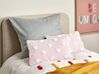 Cotton Cushion Embroidered Hearts 30 x 50 cm Pink GAZANIA_893204