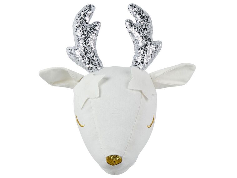 Plush Animal Head Wall Décor Roe Deer White SUZY_848285