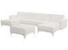 5 Seater U-Shaped Modular Faux Leather Sofa with Ottoman White ABERDEEN_740007