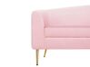 4-istuttava sohva sametti kaareva vaaleanpunainen MOSS_810388