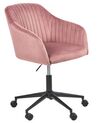 Skrivbordsstol i sammet rosa VENICE_868450