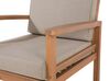 Lounge Set zertifiziertes Holz hellbraun 4-Sitzer Auflagen taupe MANILA_803061