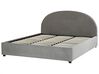 Sametová postel s úložným prostorem 180 x 200 cm šedá VAUCLUSE_837437