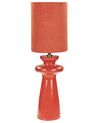 Tischlampe Keramik / Kunstwildleder rot 62 cm Trommelform OTEROS_906263