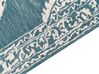 Vloerkleed wol wit/blauw 80 x 150 cm GEVAS_836873