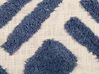 Coussin en coton beige et bleu avec pompons touffeté 45 x 45 cm JACARANDA_838670