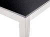 Mesa de refeições em inox e tampo em  granito preto polido 180 x 90 cm GROSSETO_449390