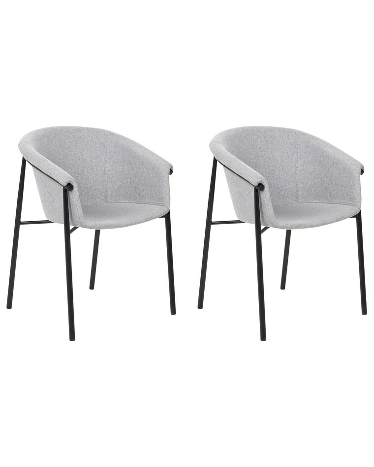 Set of 2 Fabric Dining Chairs Grey AMES_868297