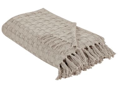 Cotton Bedspread 220 x 240 cm Taupe BERE
