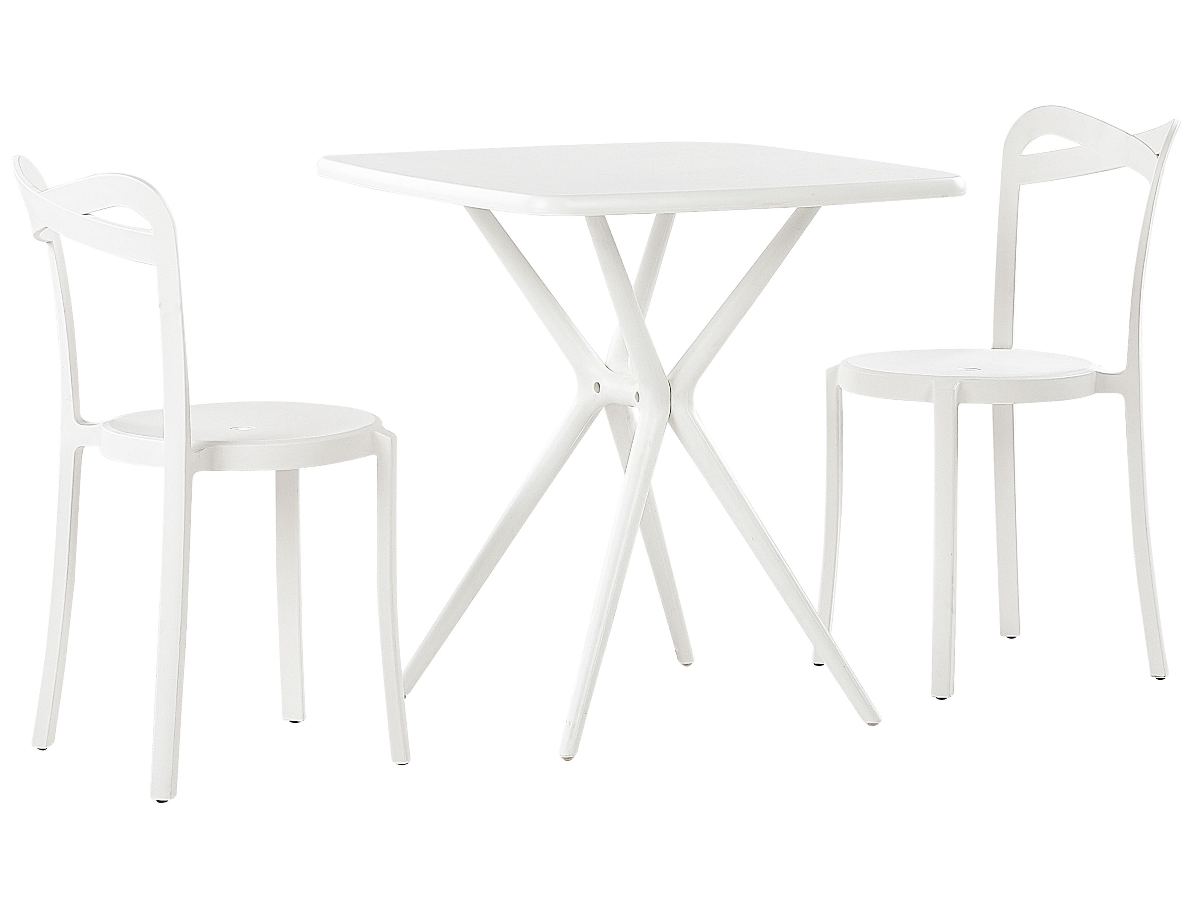 Beliani Set da giardino moderno 2 sedie impilabili bianco Sersale/ Camogli 