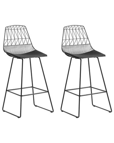 Conjunto de 2 sillas de bar de metal negro PRESTON