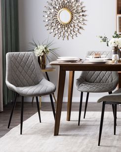 Tuoli keinonahka vaaleanharmaa 2 kpl MARIBEL