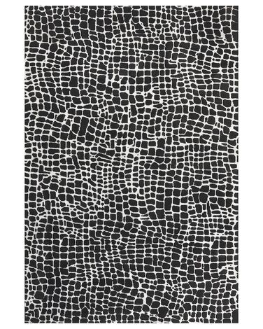 Tapete em tecido preto e branco 200 x 300 cm PUNGE