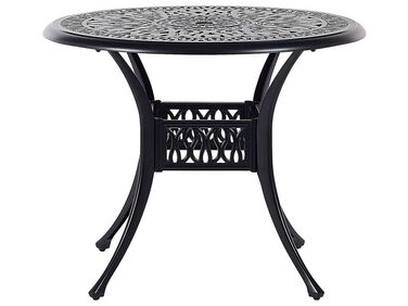 Záhradný stôl okrúhly hliníkový ⌀ 90 cm čierny ANCONA