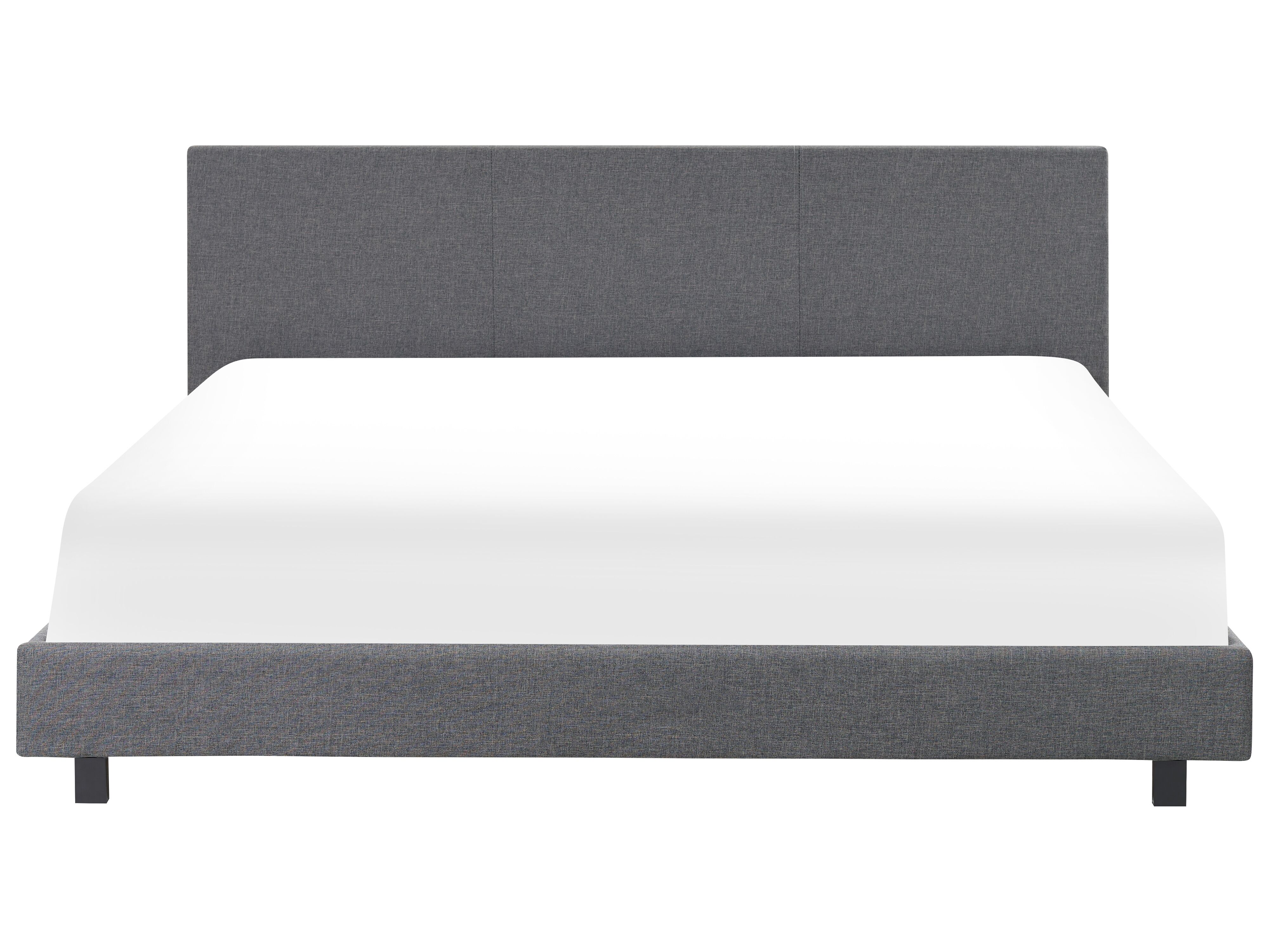 Fabric EU Super King Bed Grey ALBI Beliani.co.uk