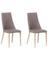 Set of 2 Fabric Dining Chairs Taupe Beige CLAYTON_693419
