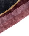 Teppich Viskose schwarz / burgunderrot 160 x 230 cm Kurzflor PITHORO_904746
