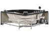 Whirlpool Badewanne schwarz Eckmodell mit LED 197 x 140 cm BARACOA_821044