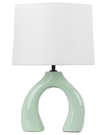 Keramisk bordlampe lys grøn ABBIE
