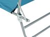 Steel Reclining Sun Lounger with Canopy Turquoise FOLIGNO_809983