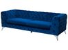 3 Seater Velvet Fabric Sofa Cobalt Blue SOTRA_727275
