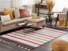 Teppich Baumwolle mehrfarbig 140 x 200 cm gestreiftes Muster Kurzflor HISARLI_836808